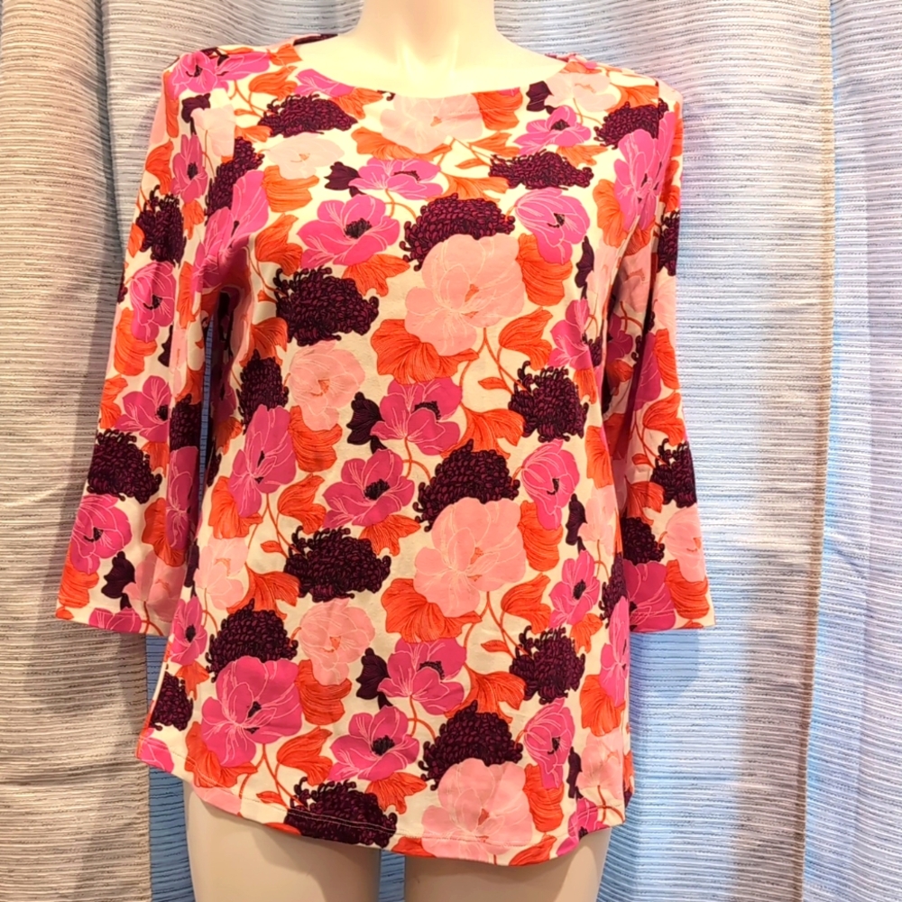 Charter Club 3/4 Sleeve Floral Blouse - XXL